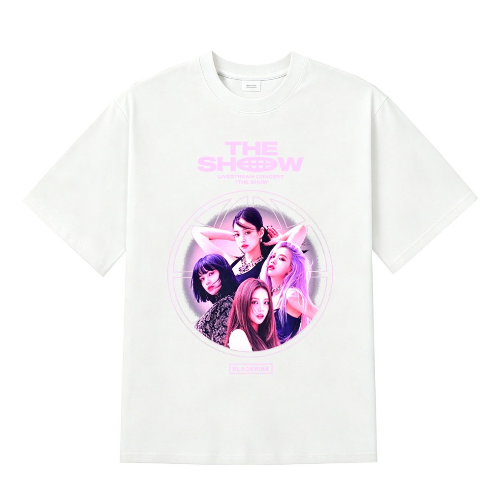 Camiseta De Manga Comprida Inspirada Kpop Girl Group THE SHOW , Unissex De Algodão Solto Com Estampa Preta E Rosa