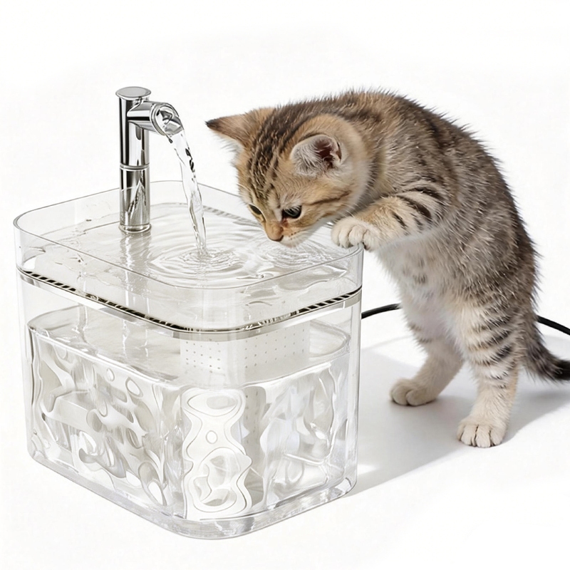 MIW Bebedouro Automático para Gatos e Cães: Circulação de Água com Filtro de 1,5 Litro e Base Segura