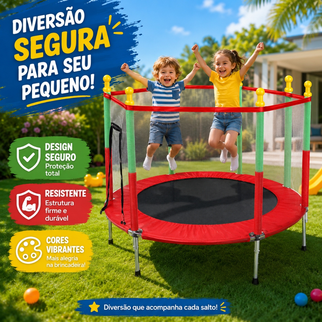 cama elastica infantil pula pula henri trampolim pula pula pequeno 1.4 m