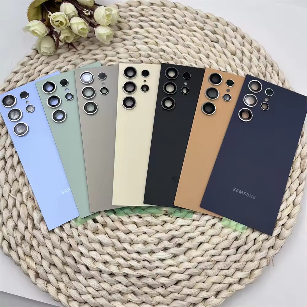 Capa De Caixa De Bateria De Vidro Para SAMSUNG GALAXY S24/S24 Plus + Porta Traseira Painel Caso Substituição Da Lente Câ
