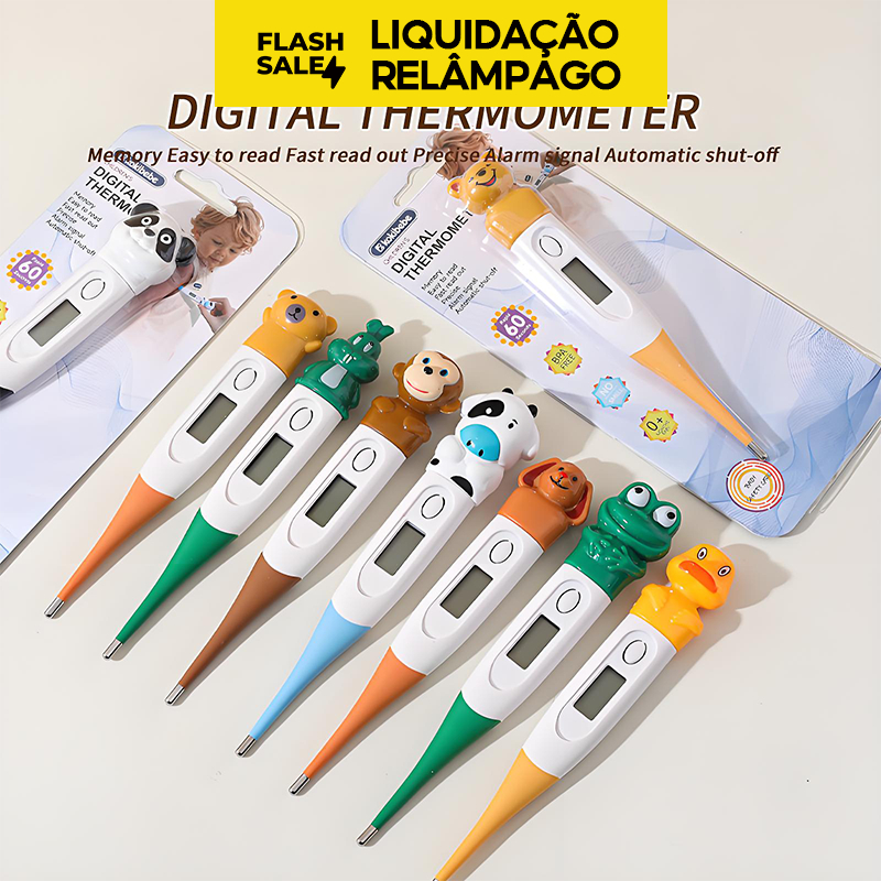 Termômetro eletrônico de cabeça macia de desenho animado