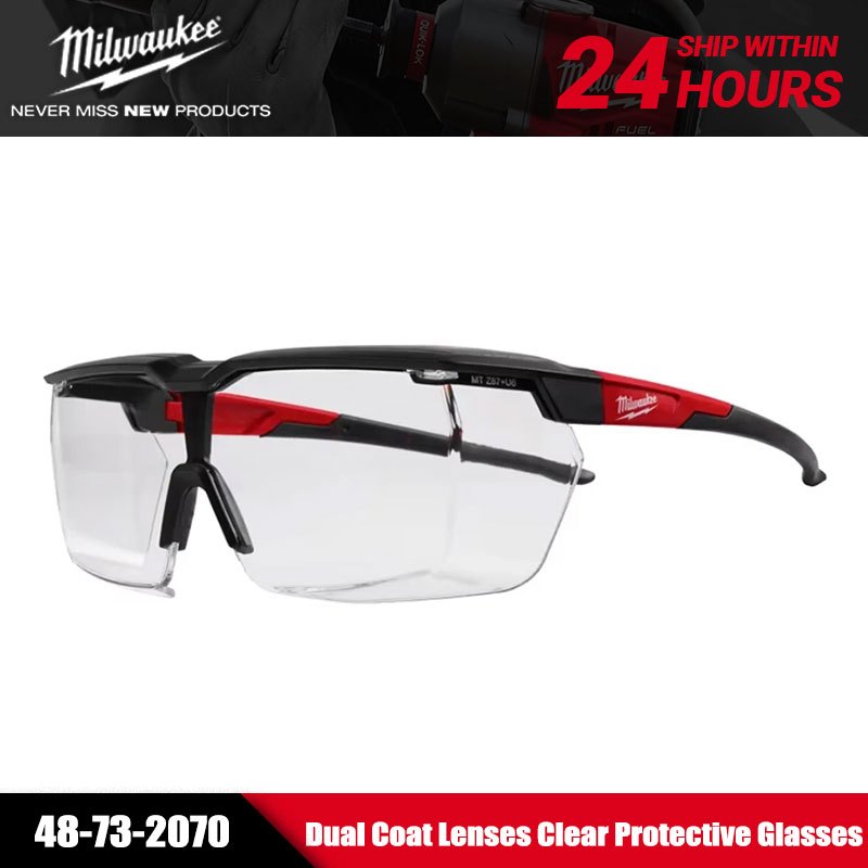 Milwaukee 48-73-2070 Óculos De Proteção Transparentes Contra Impacto De Nível Militar Lentes De Revestimento Duplo Resis