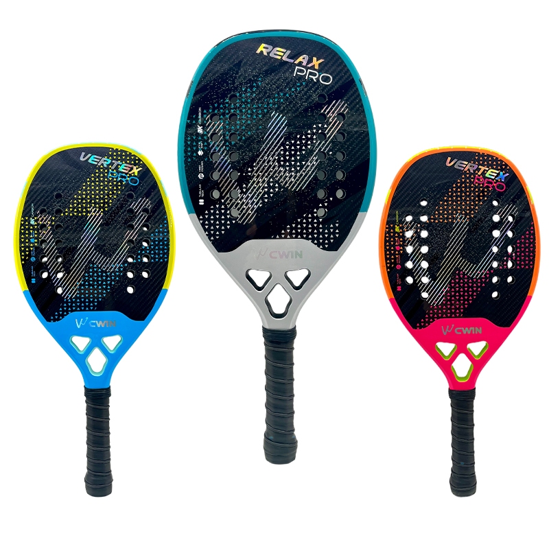 Raquete Padel De Nível Profissional CWIN RELAX/VERTEX Pro , Rotação De Reforço Facial De Carbono Texturizado , Estrutura