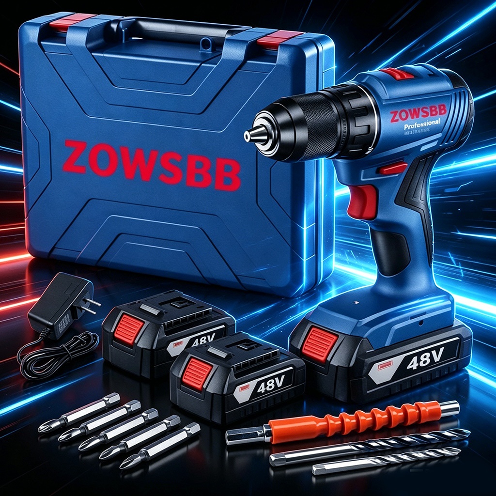 Furadeira Parafusadeira Elétrica de Lítio Portátil 48V 2 Baterias Com Kit de Brocas Universal bosch
