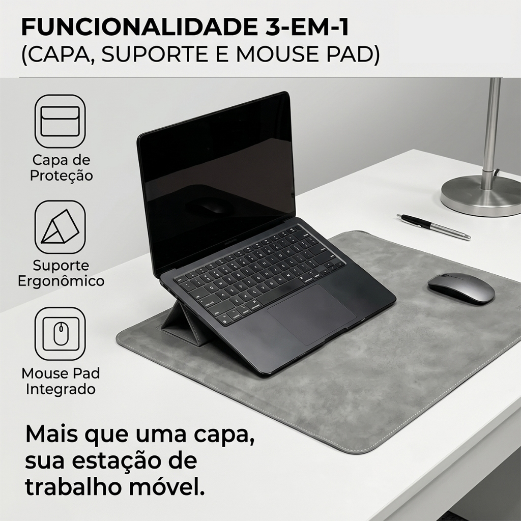 HREBOS x HEYOO Capa Magnética Ultrafina 3-em-1 para Notebook 13-16" Impermeável e Anti-Queda