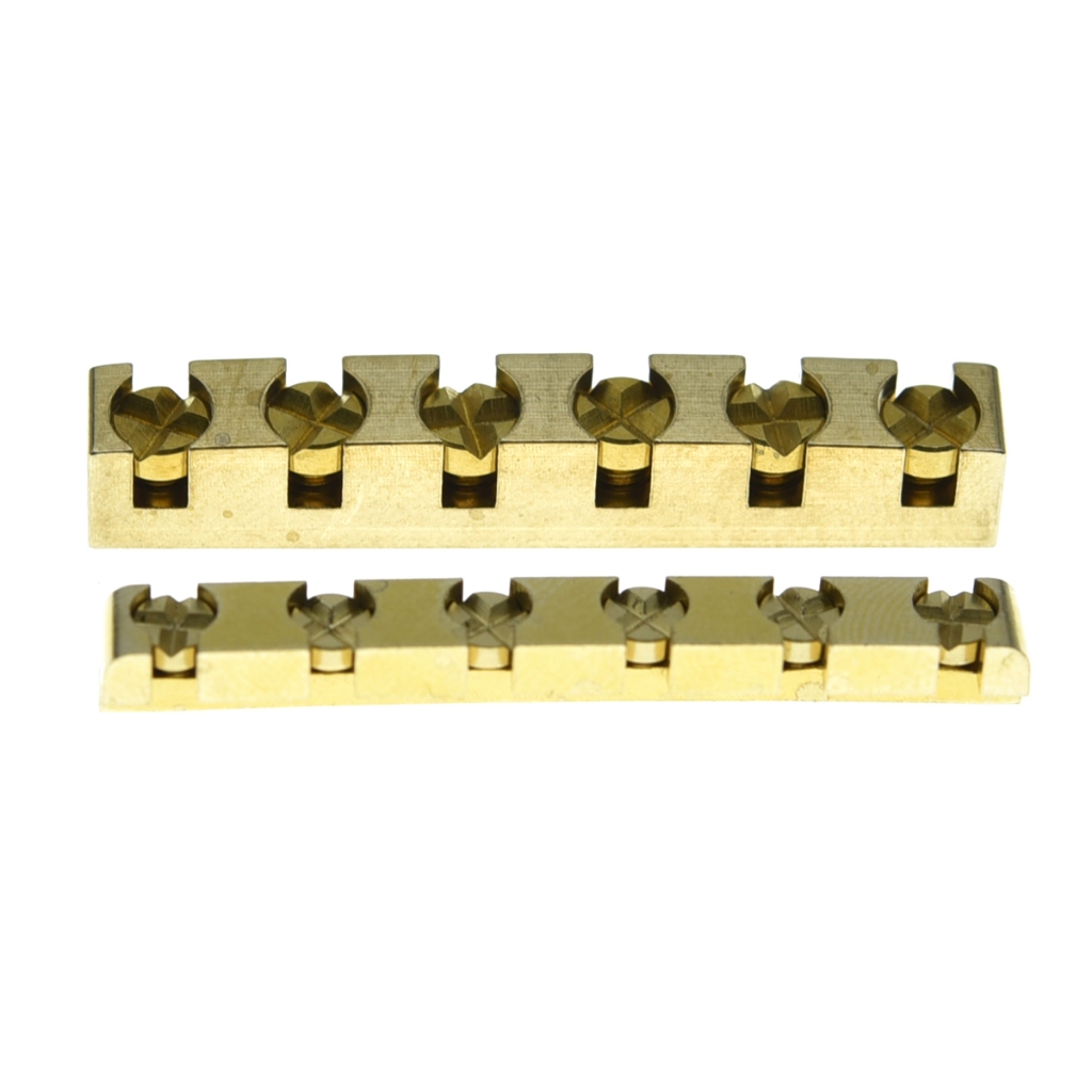 KAISH 42mm Curved Bottom Brass Guitar Nut Height Adjustable Brass Nut Fits Strat/Tele 43mm for Gibson Les Paul/LP SG
