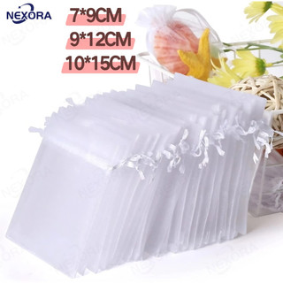 Kit 10/25/50 Un Saco Saquinho Organza Tule Saquinho 7x9 9x12 10x15 Branco Festa Casamento