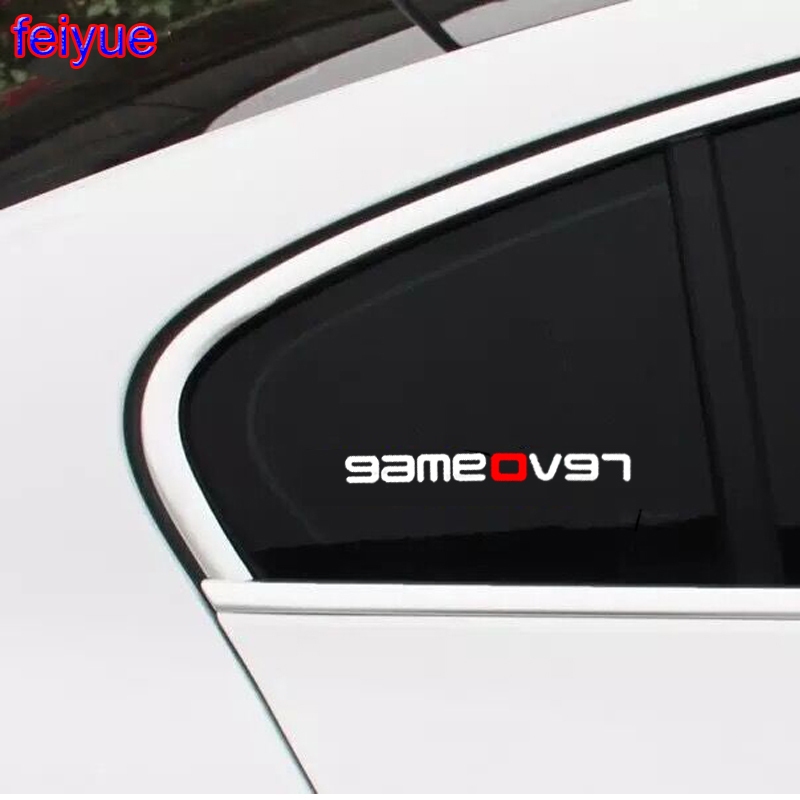 2psc Gameover Adesivo De Janelas De Carro Para Revo Volkswagen Golf7 Passat B5 B6 B7 Golf MK4 MK6 MK7 CC R20 R32 R36