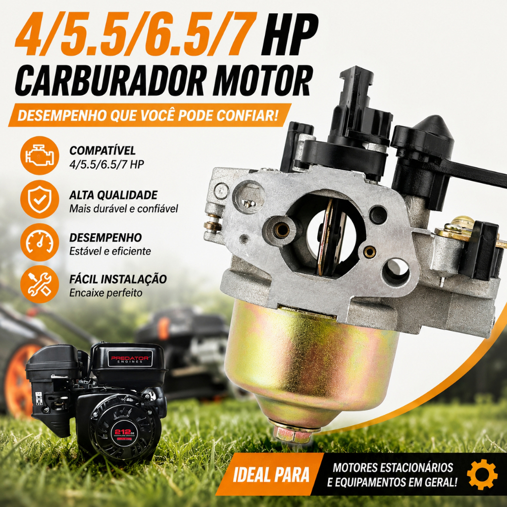 Carburador Motor Estacionário 4/5,5/6,5/7 Hp