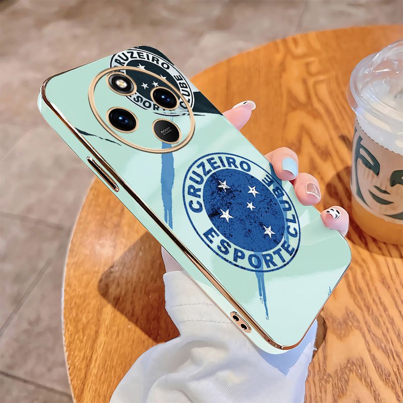 iQOO Z10 Z9x Z9 Z7 Z7x 5G Chapeamento Capa De Telefone Cruzeiro Esporte Borda Reta Invólucro À Prova De Choque Macia