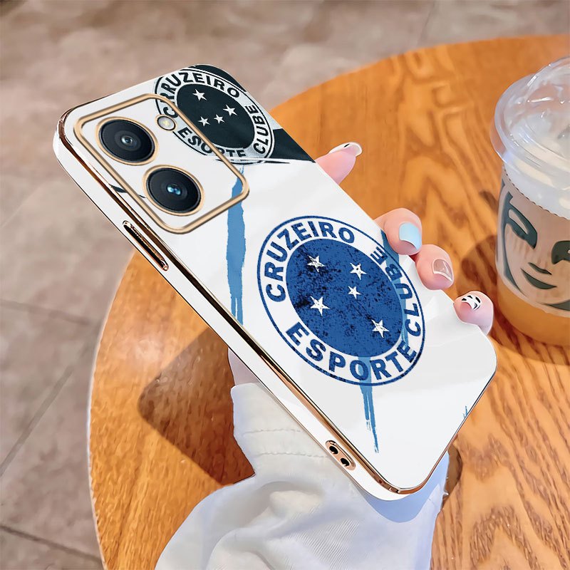 Vivo Y18s Y18 Y03t Y03 Y28s 5G Chapeamento Caso De Telefone Cruzeiro Esporte Borda Reta Embalagem À Prova De Choque Capa