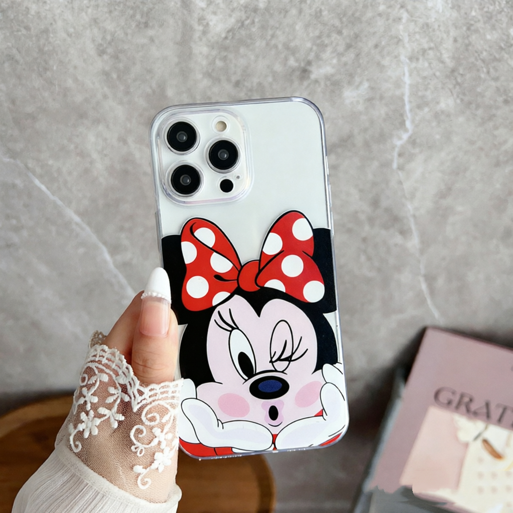 Capa Transparente Minnie Para Samsung S25 S24 Note9 S23 S22 S25 Note20 S10 S21 S20 S7 S9 S8 Plus Ultra Cartoon Cute Case