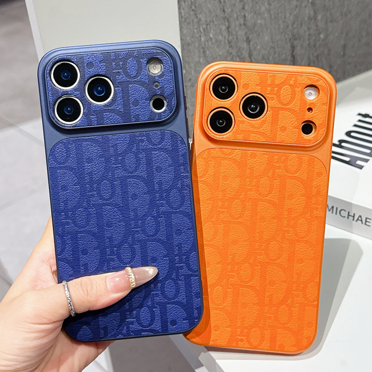 Capa De Couro Texturizada De Marca De Moda Em Relevo 3D De Luxo Para iPhone 17 16 15 14 13 Pro Max