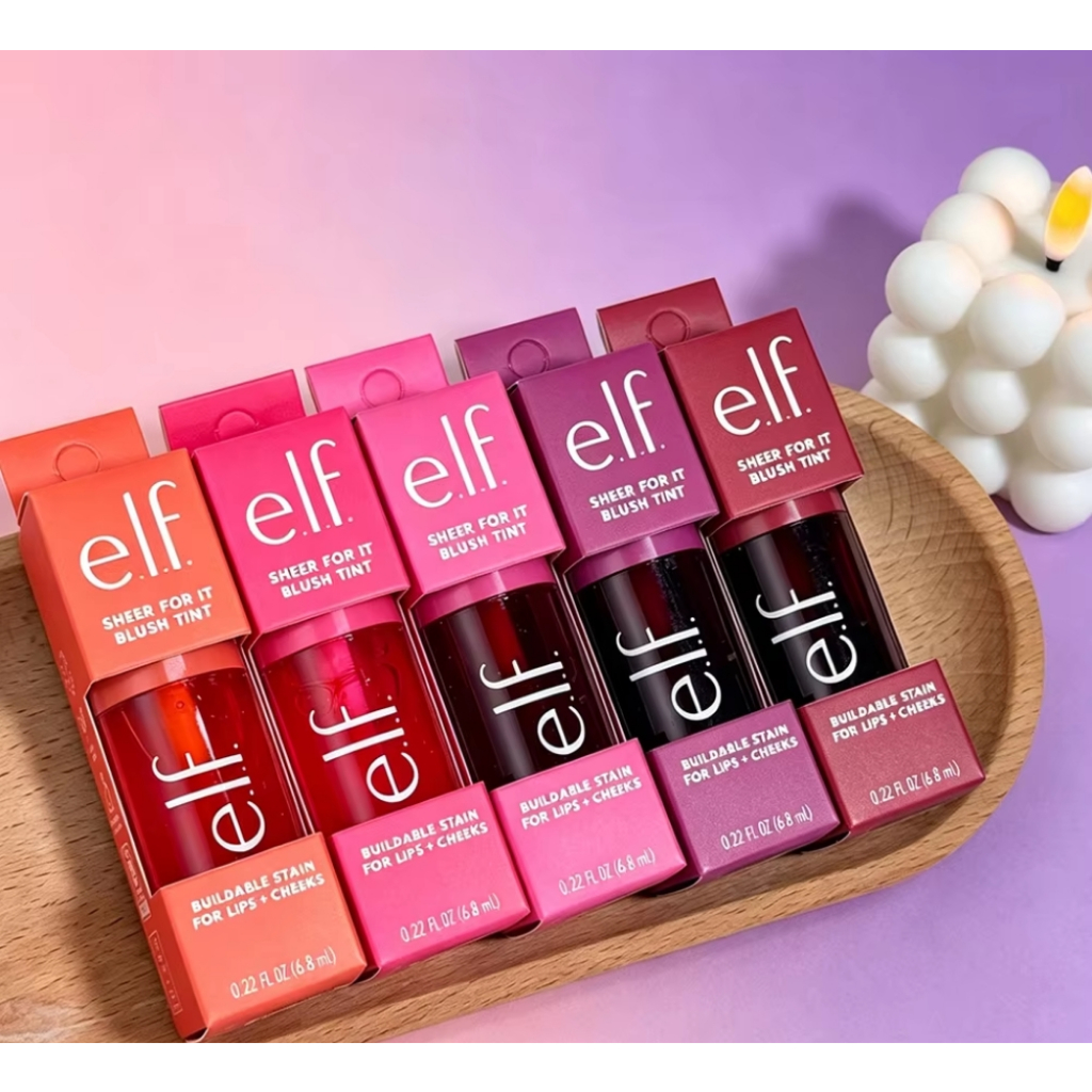 Elf Novo sheer for It blush Tint Dupla Utilização Líquido Brilho Labial Tom Puro Textura Suave Bom Para Lábios Bochecha