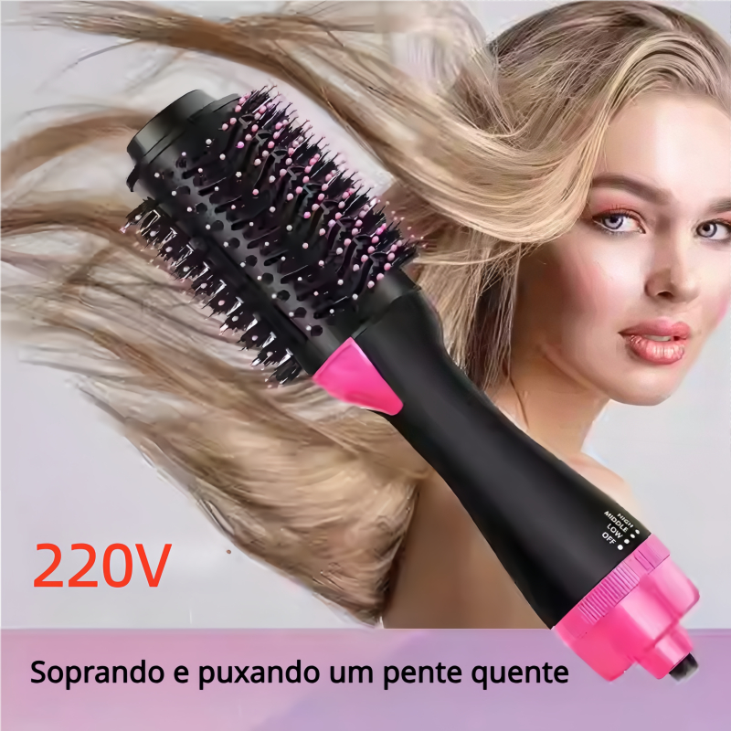 Escova Secadora 220v Alisador Elétrica Escova de ar quente Modeladores de cabelo Com 3 Em1 Hair