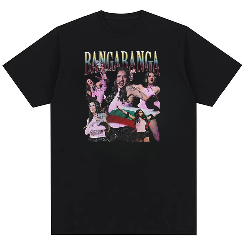 Bulgária DARA Bangaranga 2026 Televisão Europeia Moda Hip Hop Estilo Rua Camiseta De Algodão
