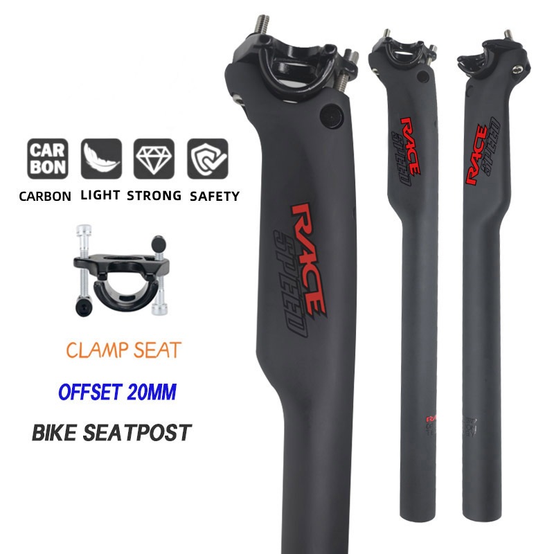 T1000 Selim De Carbono Bicicleta MTB Estrada Espigão Tubo Assento 27.2/30.8/31.6 * 350/400mm Preto Peças Quadro Da