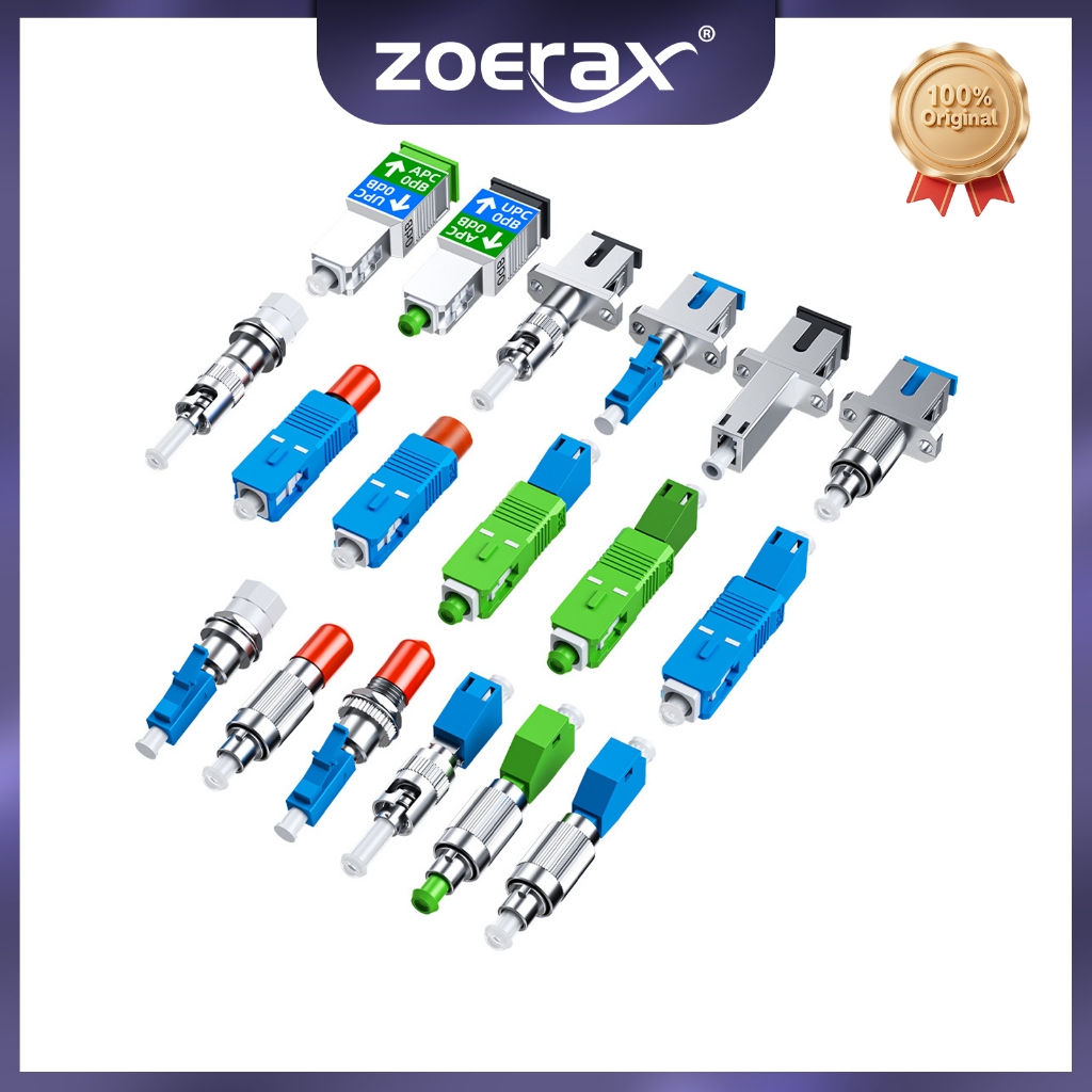 ZoeRax FC SC ST LC Macho Para Fêmea Conector De Fibra Óptica FTTH Adaptador Monomodo Localizador Visual De Falhas Medido