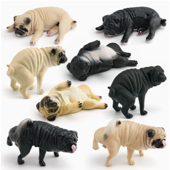 Filhote De Cachorro Animal De Estimação Realista Shiba Inu Estatueta Simulação Em Miniatura Cão Modelo Educacional Pug J