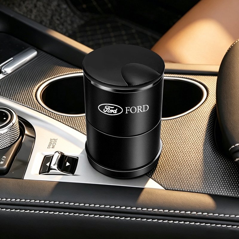 Adequado Para Ford Fiesta Mondeo Ranger Edge Carro Portátil Automotivo ABS Preto Caixa De Coleta De Poeira Com Tampa