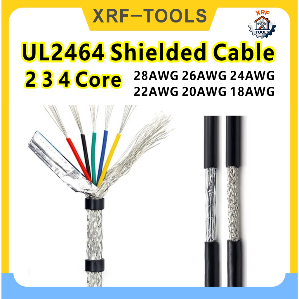 Cabo Blindado UL2464 De 2 Metros 28AWG-18AWG 2 3 4 Núcleos De Controle De Isolamento Duplo Canal Áudio Multi-Núcleo Sina