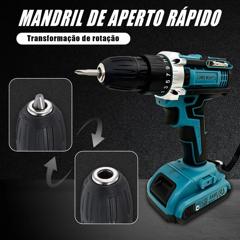 Furadeira Parafusadeira 48V com Bateria de Lítio Recarregável — foto 5