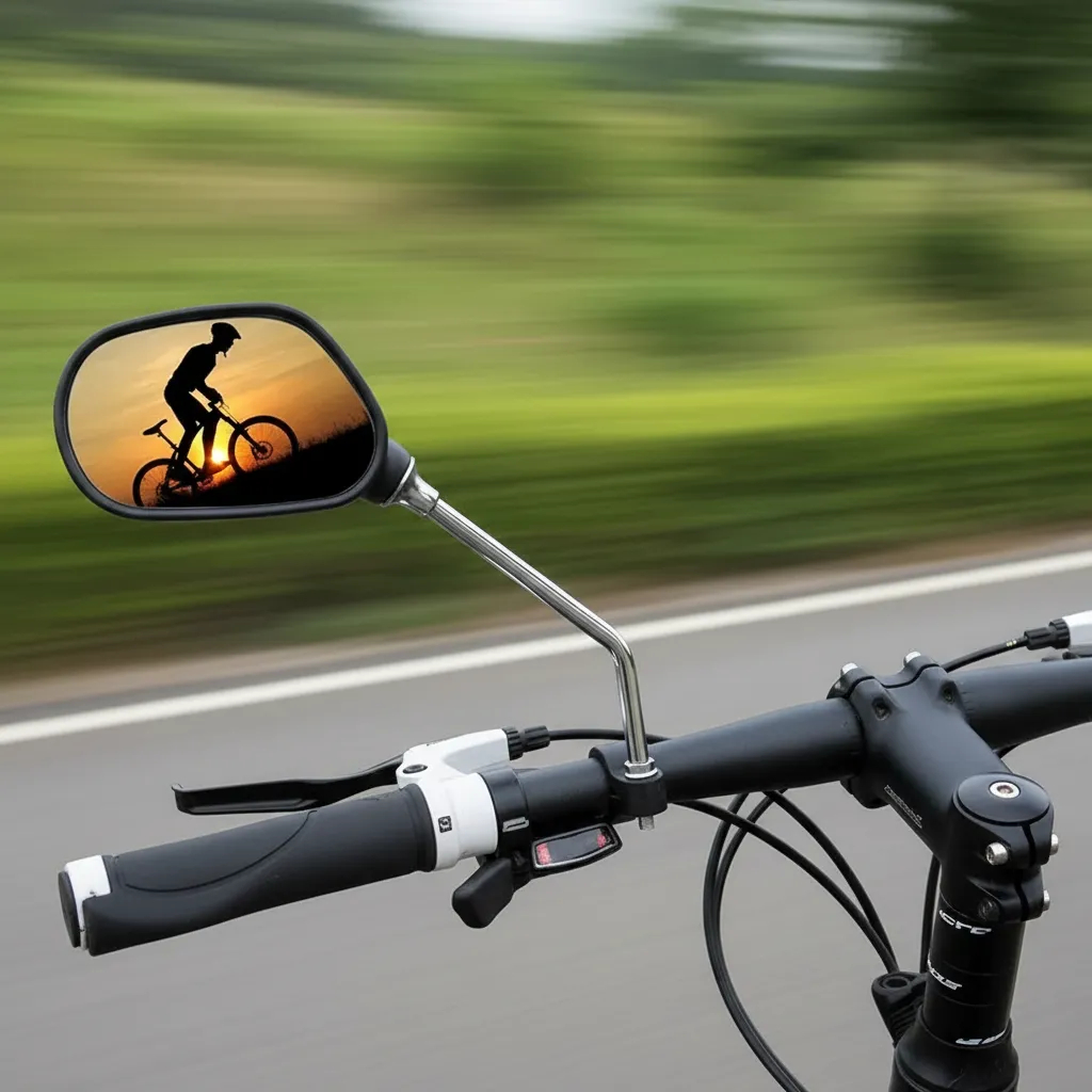 Par Espelho Retrovisor Articulado para Bicicleta com Refletor Guidão Bike Moto MTB Segurança