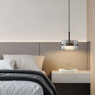 Luminária Pendente Vidro Fumê Estilo Minimalista Para Quarto Cabeceira E Mesa De Jantar Bar Pendente Luminária Teto