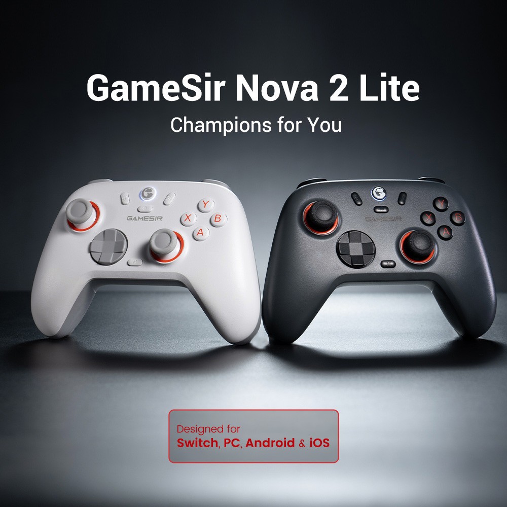 Novo GameSir Nova 2 Lite Gamepads PC Switch 2 Controlador De Jogos Para Nintendo Vapor iOS Android Com Efeito Hall Josti