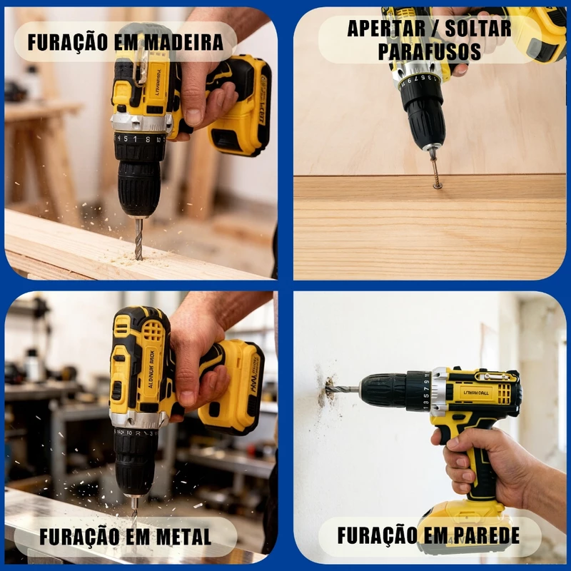 Furadeira Parafusadeira 48V com Bateria de Lítio Recarregável — foto 7