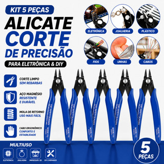 Kit De 5 Alicates E Descascadores De Corte Nivelados Diagonais De Precisão