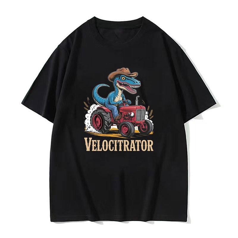 Velocitrator Engraçado Dinossauro Trator Gráfico Camiseta Masculina Roupas Femininas Moda Harajuku Camisetas De Algodão