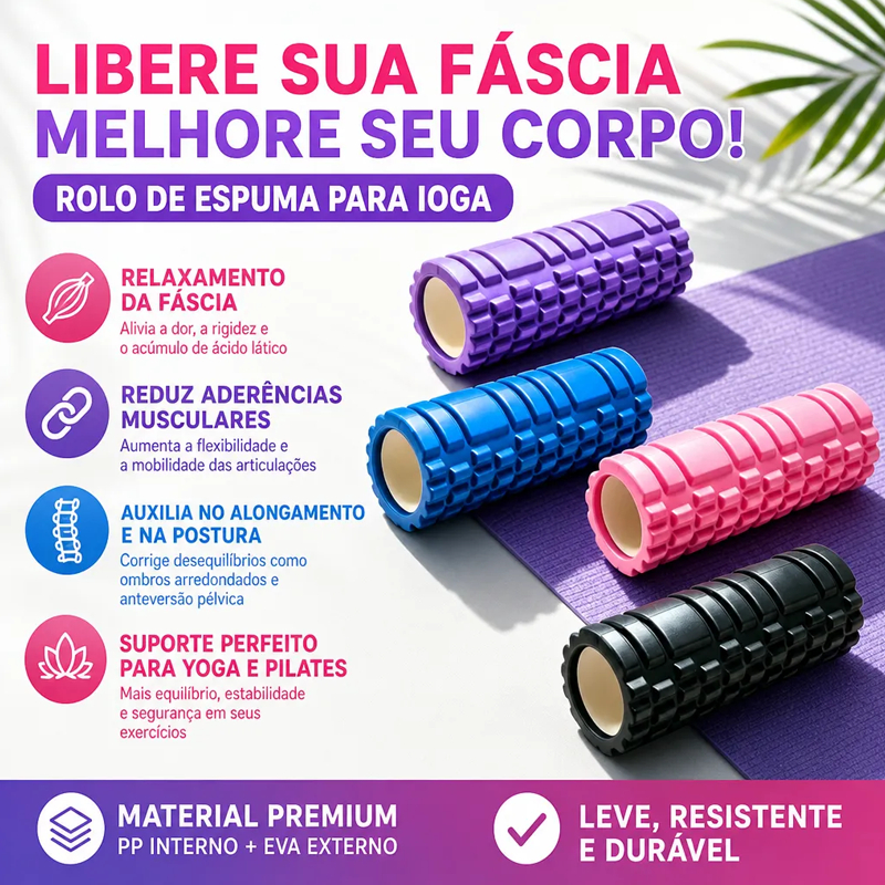Roda De Massagem Em Rolo De Espuma , Que Ajuda A Liberar Fáscia Muscular E Aliviar Dores Musculares Após O Exercício . A