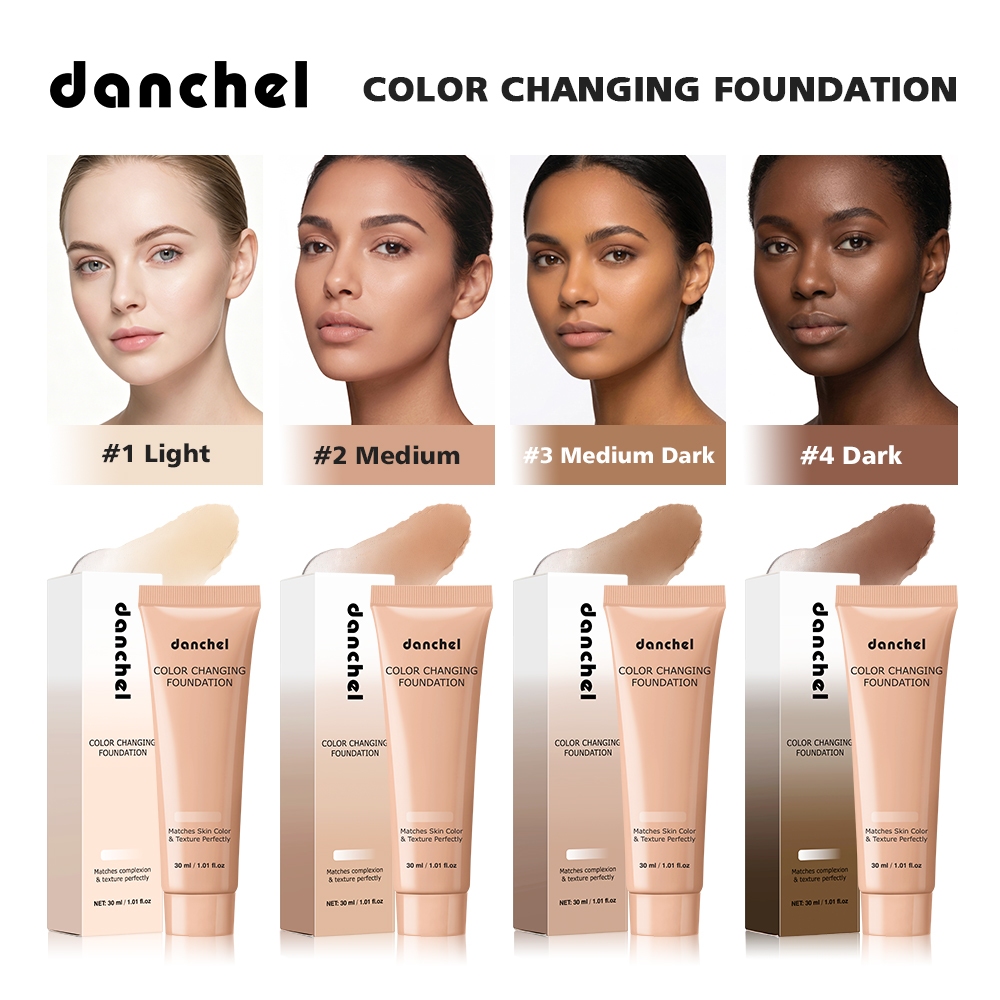 Base Danchel Muda de Cor Hidratante Longa Duração Fosca Ajusta Tom da Pele para Pele Morena Maquiagem Facial