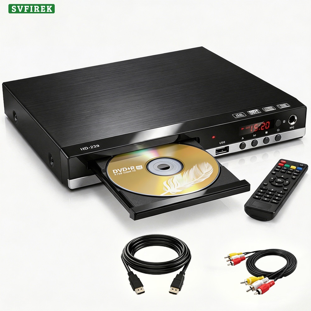 HD-229 Home DVD Player 1080P HDMI Saída AV All-Region Free Multi-Formato Suporte USB Reprodução Direta Compact CD VCD Di