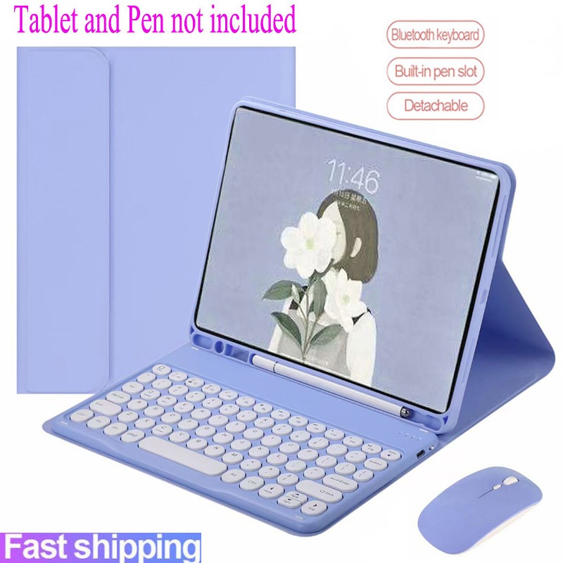 Capa Com Teclado Para Samsung Galaxy Tab A11+ A9+ 11 Alto-Falante A9 8.7'' A11 Sem Fio Bluetooth Mouse Invólucro