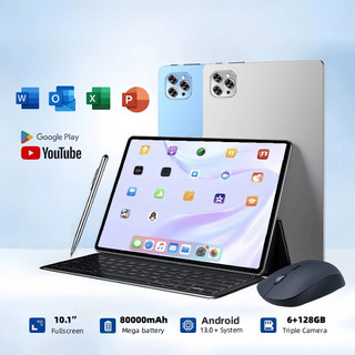 Tablet 10.1” com Teclado+Mouse 6GB RAM 128GB Android 13 Câmera 50MP