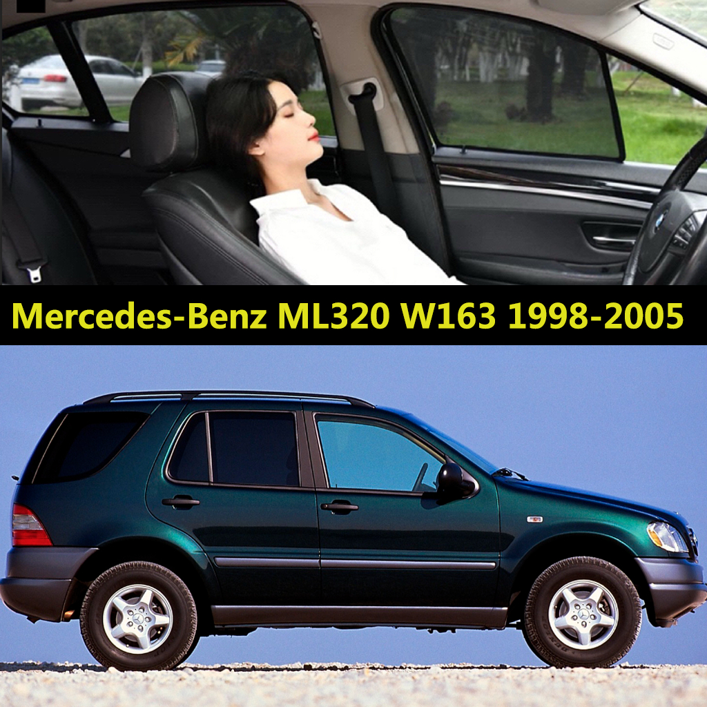 Pára-Sol Magnético Para Janela De Carro , Mercedes-Benz ML320 W163 1998-2005 , Cortinas Anti-Mosquito , Proteção UV