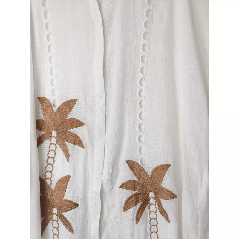 Vestido Longo Plus Size Saída de Praia com Decote em V e Proteção UV — foto 9