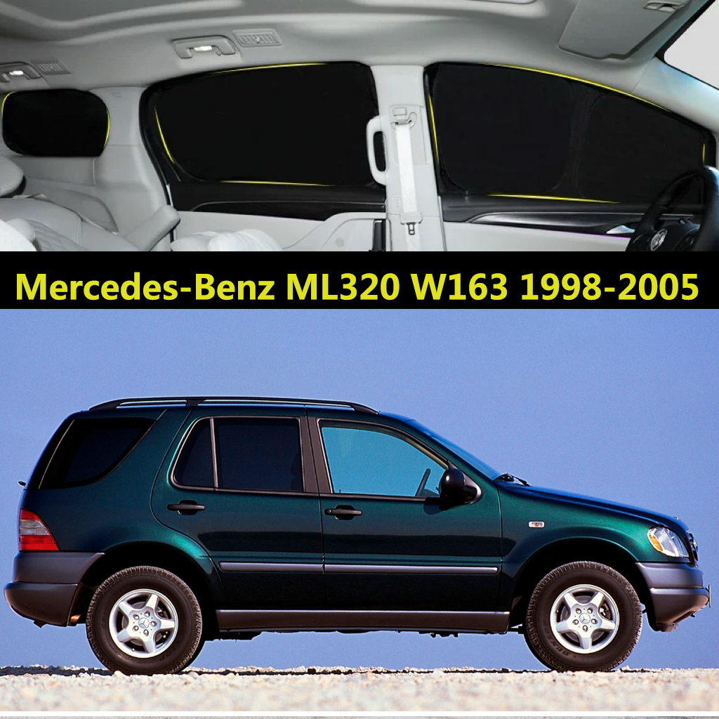 Cortina De Carro Para Mercedes-Benz ML320 W163 1998-2005 Totalmente Blackout Proteção Solar Privacidade Acampamento Jane