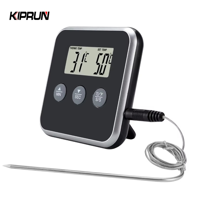 Kipka Termômetro Digital Para Alimentos Com Sonda , Temporizador De Alarme De Temperatura Cozinhar Óleo De Água Carne De