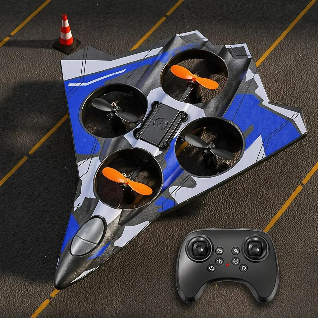 Atualizar Controle Remoto Lutador Crianças Helicóptero Voador RC Hobby Jet Avião 2.4G Dublê Espuma Brinquedo Drone Com L