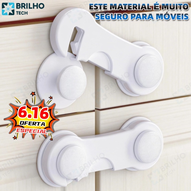 Kit 10 Travas Para Gaveta Porta Armário Segurança Bebê - Opção de cores