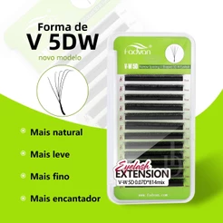 Cílios FADVAN Forma V YY 3D 4D 5D Volume Brasileiro Extensão de Cílios