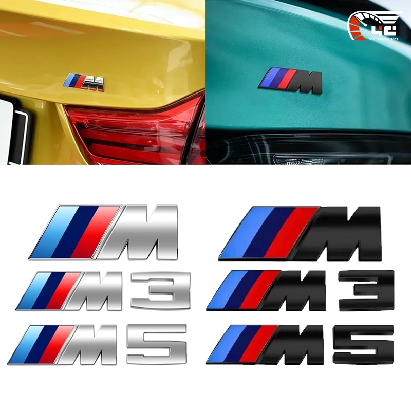 Metal 3D BMW M Sport Side Emblema Adesivo Traseiro Fender Logo Decalque De Acabamento Esportivo Para 1 3 5 7 Series E60 