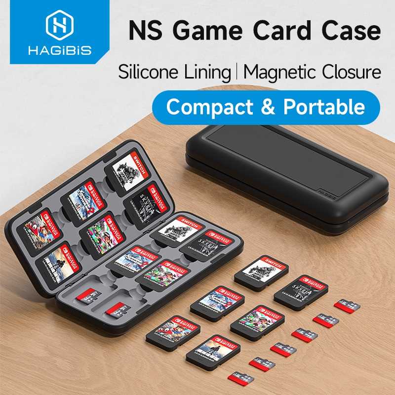 Hagibis Switch Cartão De Jogo Caso Titular Para 1/2/OLED/Lite Portátil Organizador De Armazenamento Magnético Micro SD C