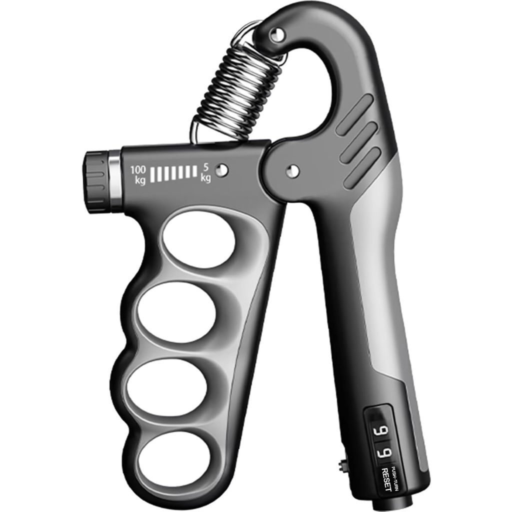 Hand Grip Flexor De Punho Com Mola Ajustável de 5 a 100 Kg com Contador Exercícios Fisioterapia Antebraço Mãos Musculo