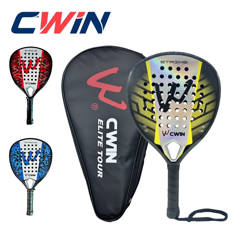 Raquete CWIN STRIKE Padel Pá Composta De Vidro Carbono Com Sistema De Amortecimento De Choque , Grande Superfície Girató