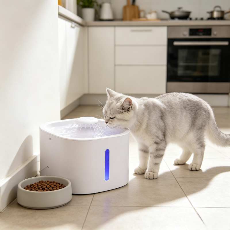 Bebedouro de Água Viva Circulante Automático para Gatos, Mantém Água Fresca, Baixo Ruído e Visor LED