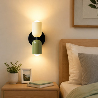 CZHLIFE Candeeiro De Parede Francês De Cor Creme , LED Colorido De Duas Cabeças , Quarto Infantil E Arandela Decorativa 